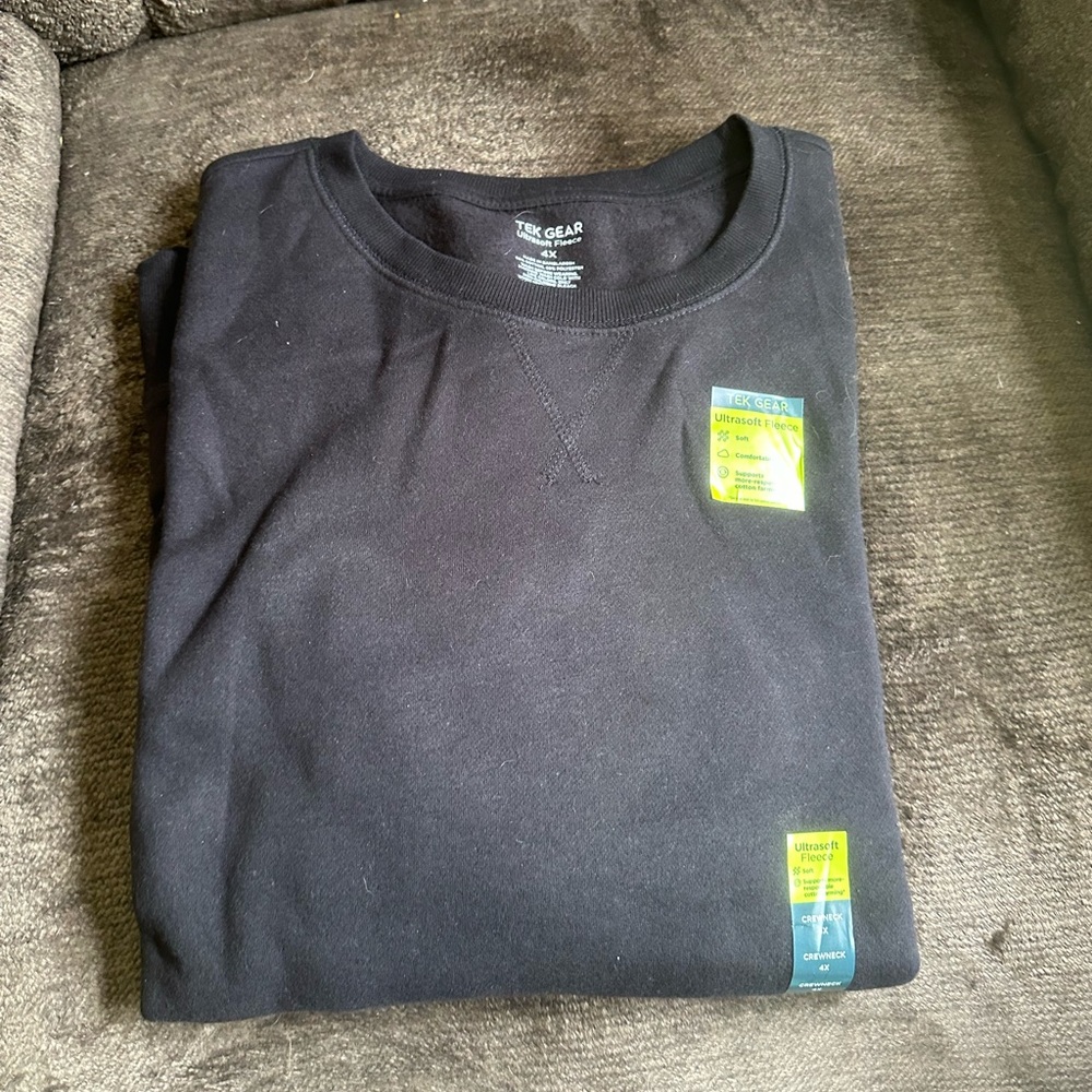 Tek Gear NWT ultra soft fleece black sweatshirt sz 4x